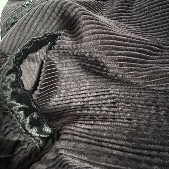 J.Jill Top Womens Medium Black Velour Corduroy Button Front Pockets Career Tunic - Picture 7 of 8